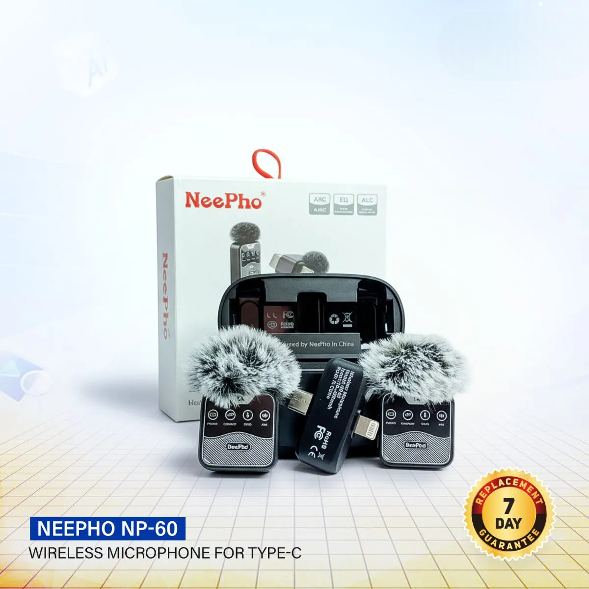 NeePho NP-60 Collar Clip Button Wireless Microphone